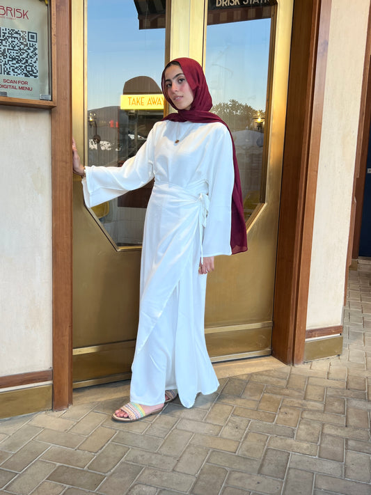 White wrap dress