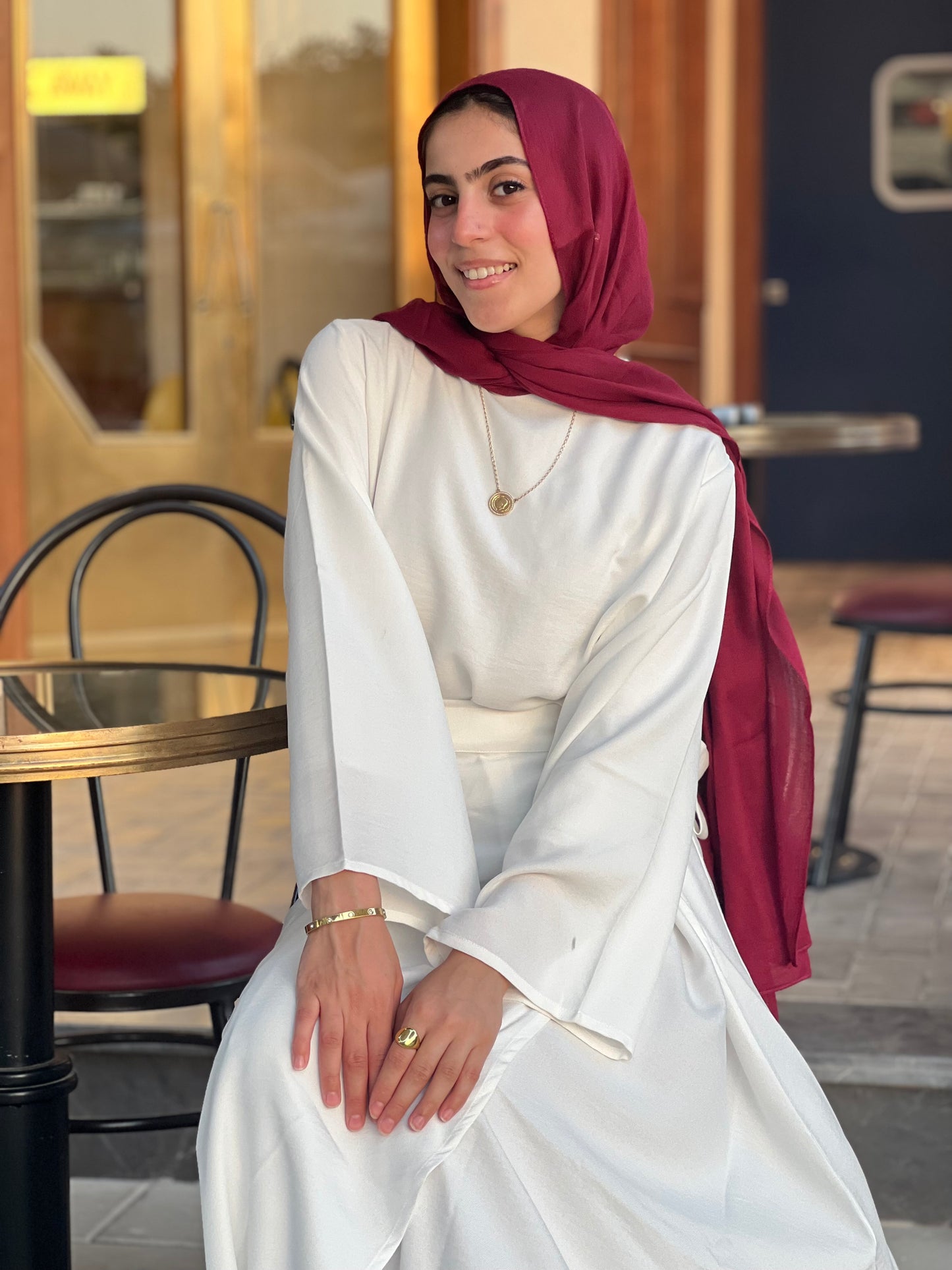White wrap dress