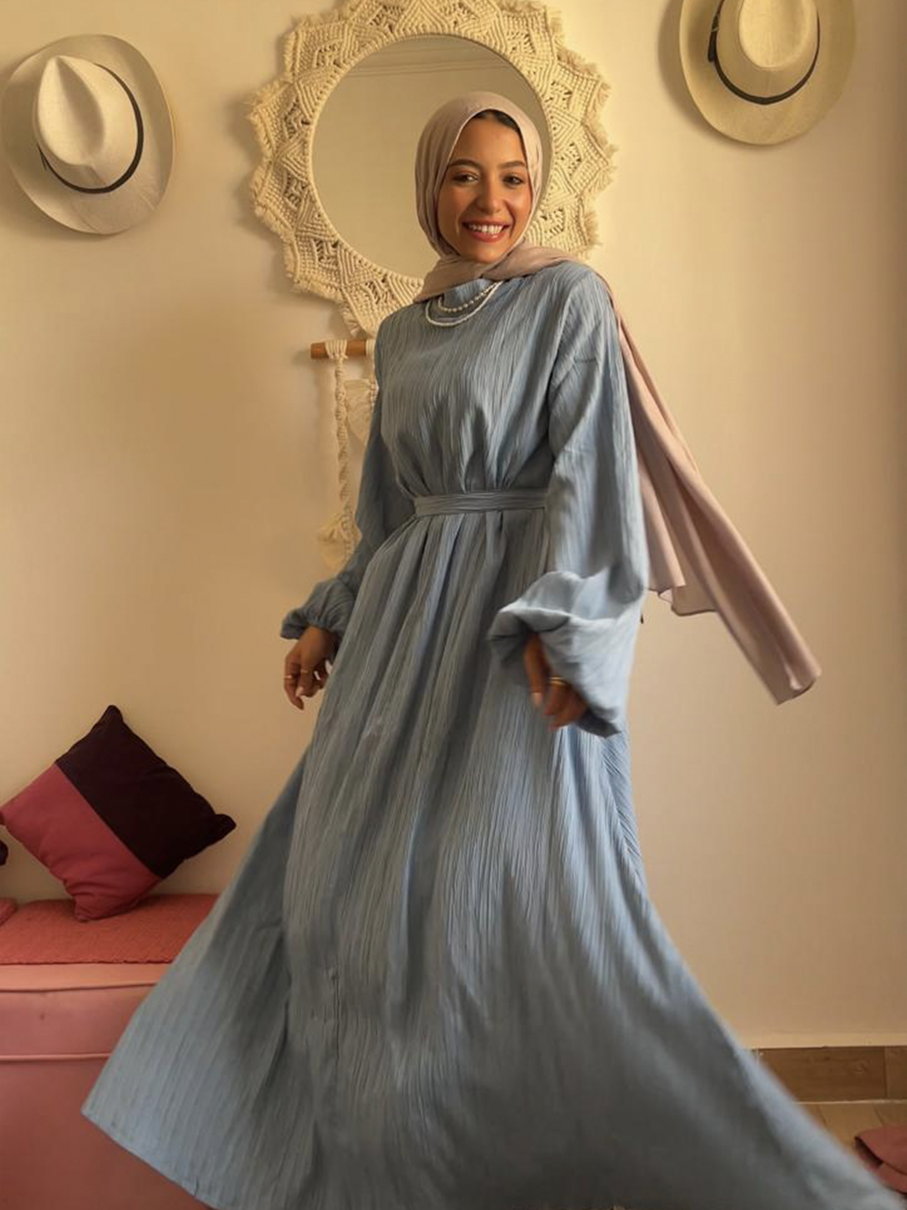 Baby blue modest