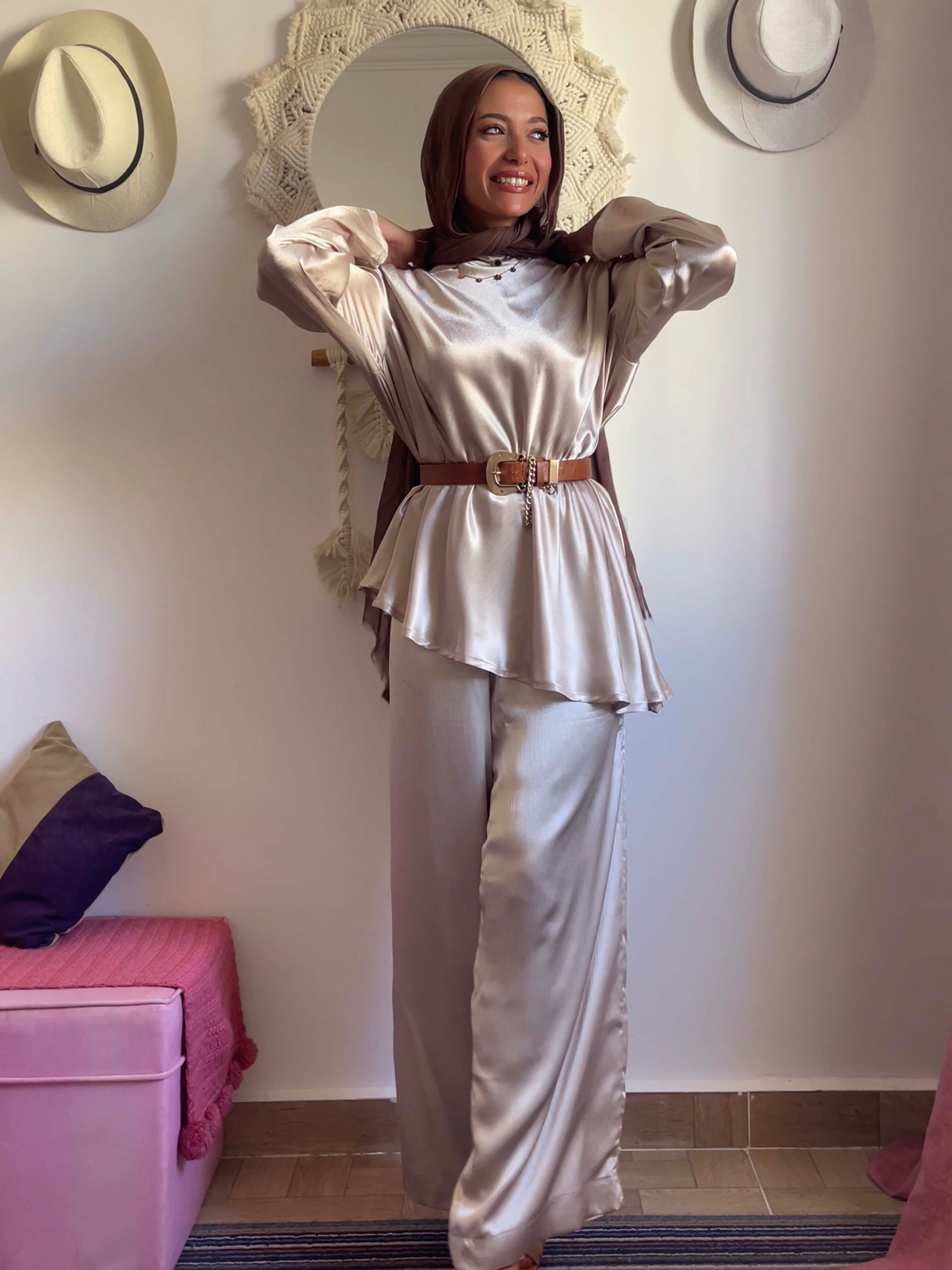 Beige Soiree Suit